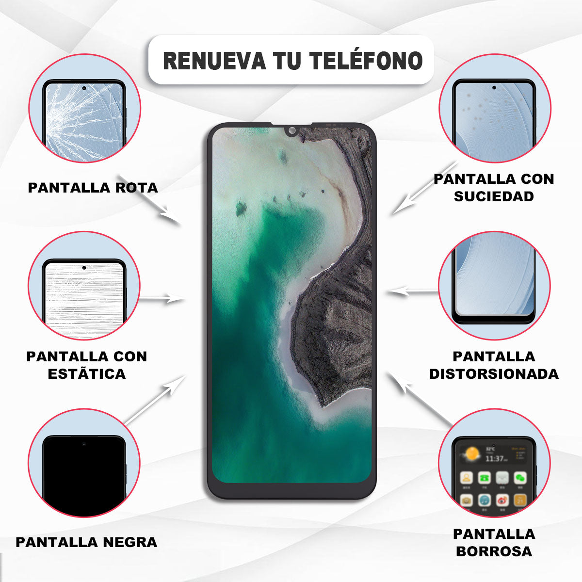 Display/pantalla Para HUAWEI-Y6P/HONOR 9A/10E/ HONOR 9S PRIME-COG Sin Marco