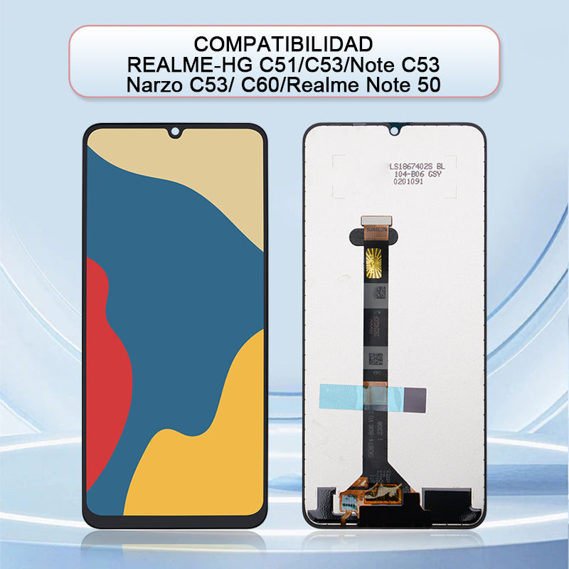 Display/pantalla Para REALME-HG C51/C53/Note C53/Narzo C53/ C60/Realme Note 50-ORIG Sin Marco