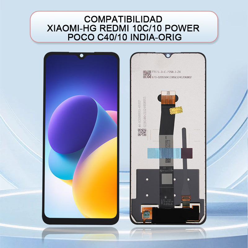 Display/pantalla Para XIAOMI-HG REDMI 10C/10 POWER/ POCO C40/10 INDIA-ORIG Sin Marco