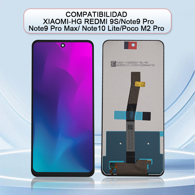 Display/pantalla Para XIAOMI-HG REDMI 9S/Note9 Pro/Note9 Pro Max/ Note10 Lite/Poco M2 Pro-ORIG Sin Marco