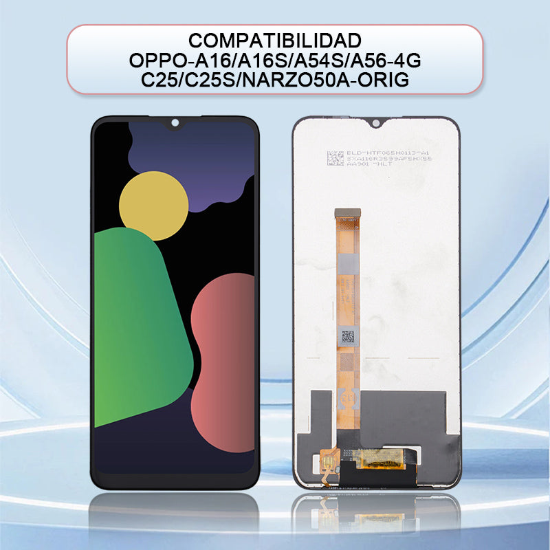 Display/pantalla Para OPPO-A16/A16S/A54S/A56-4G/C25/ C25S/NARZO50A-ORIG Sin Marco