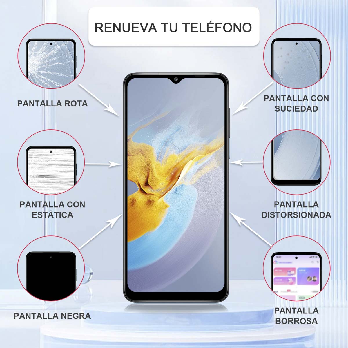 Display/pantalla Para SAMSUNG-A12-ORIG Con Marco