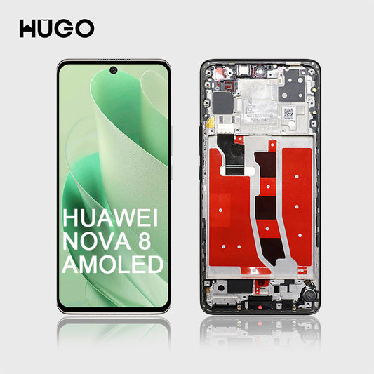 Display Amoled Para Huawei Nova 8 C/marco Y Lector De Huella